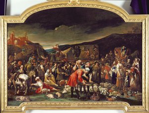 El mercado, o la feria de Poggio a Caiano de Giuseppe Maria Crespi